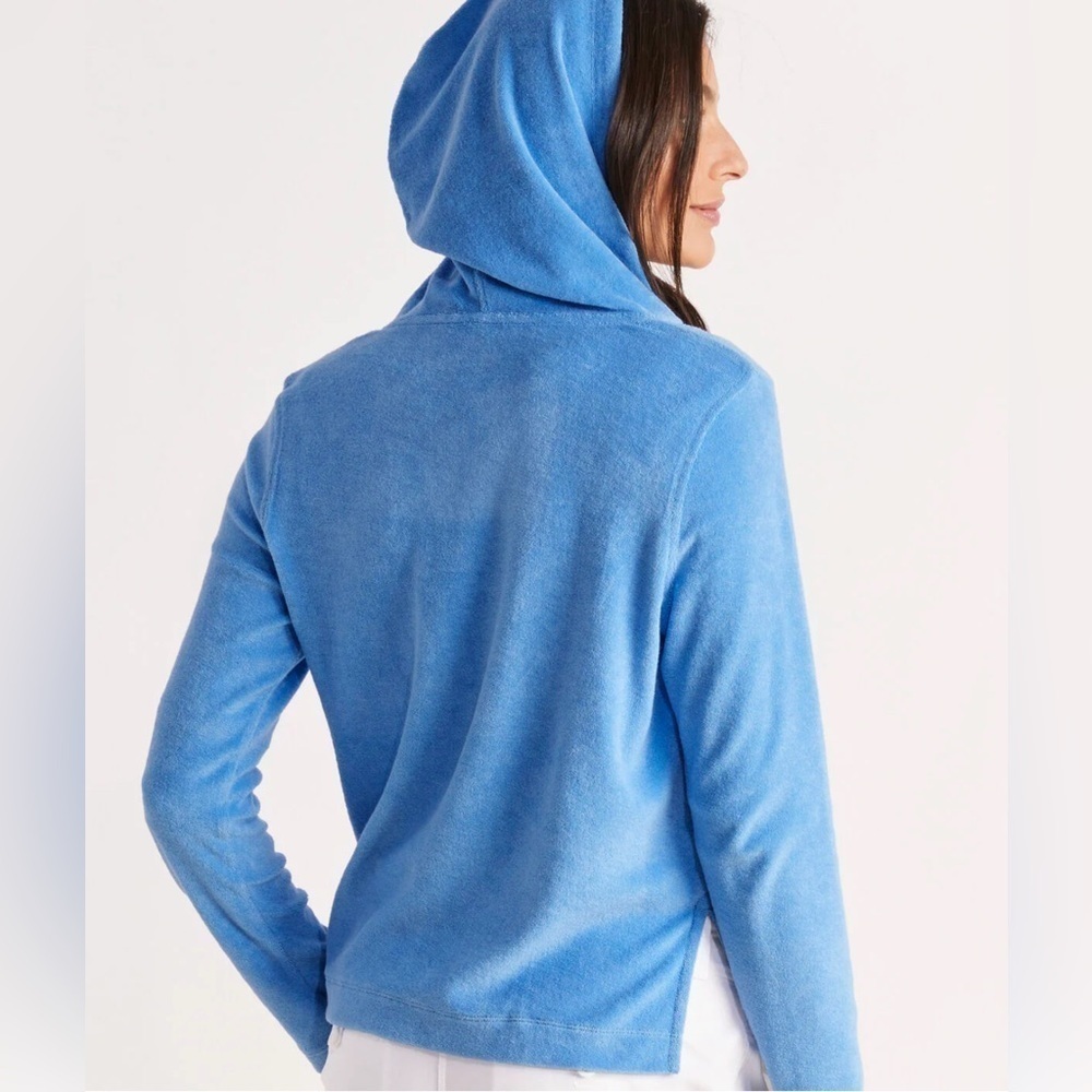 VINEYARD VINES Terry Towel Hoodie in Ocean Breeze Blue Sz L - Picture 3 of 8